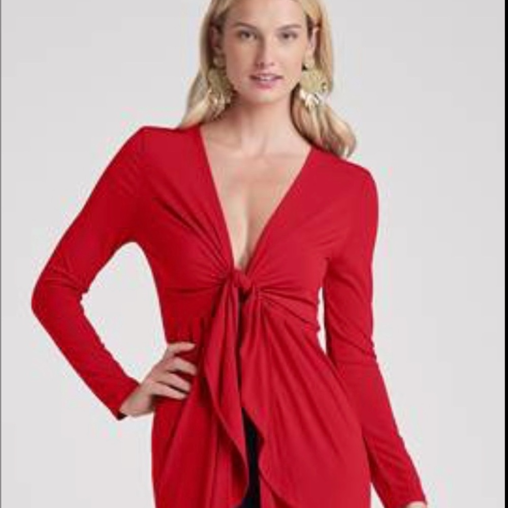 Elegant Red Long Sleeve Top